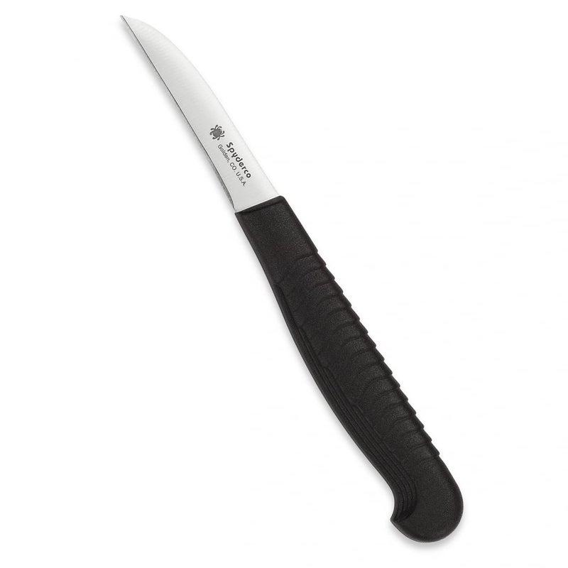 Spyderco Mini Paring Kitchen Knife with 2.25" Stainless Steel Blade with Durable Black Polypropylene Handle - PlainEdge - K09PBK - Image 1